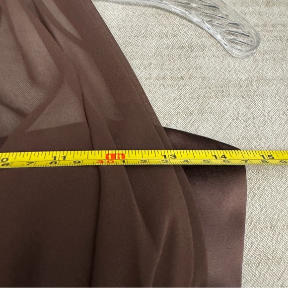 Cache Evening Dress Prom Brown Satin Maxi Dress - Picture 8 of 9